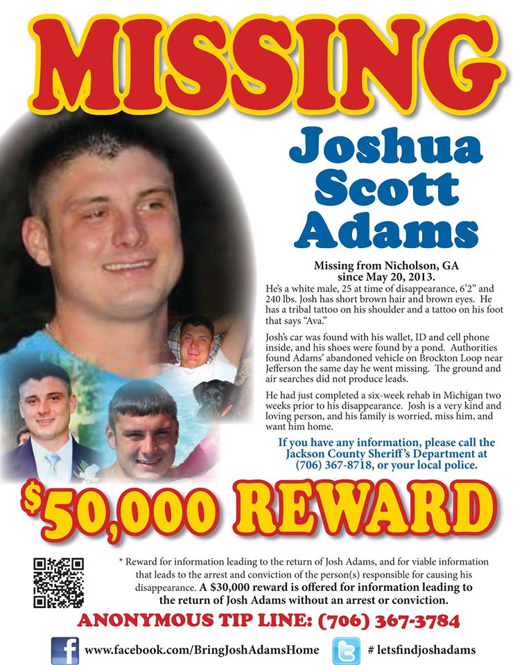 missingpersons NICno Joshua Scott Adams Bureau of
